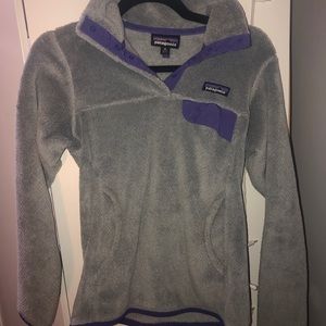 Gray and purple Patagonia Pullover